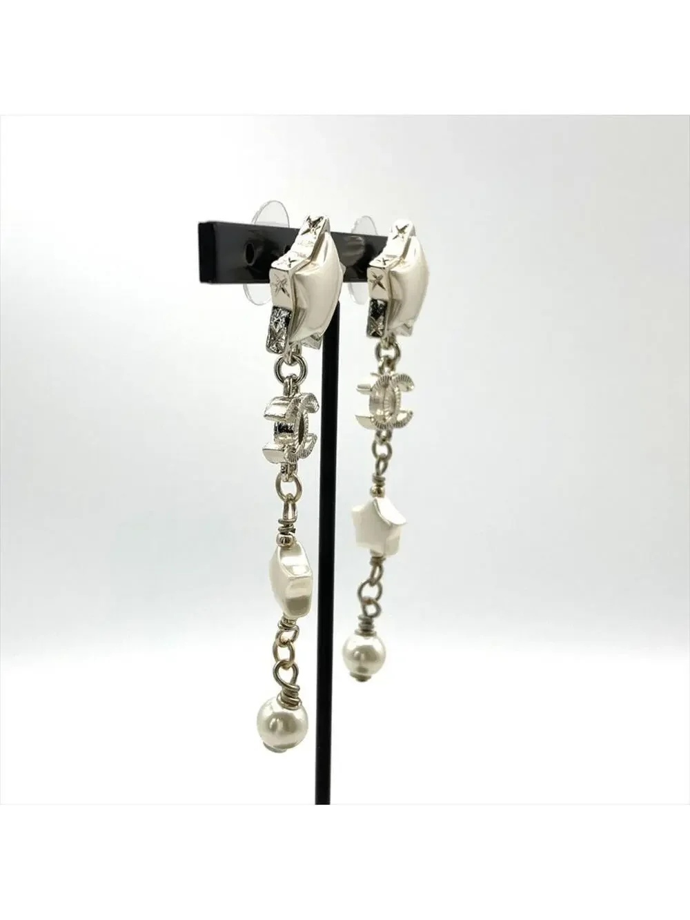 Chanel Cc Logo Star Earrings Sterling #343237C84B